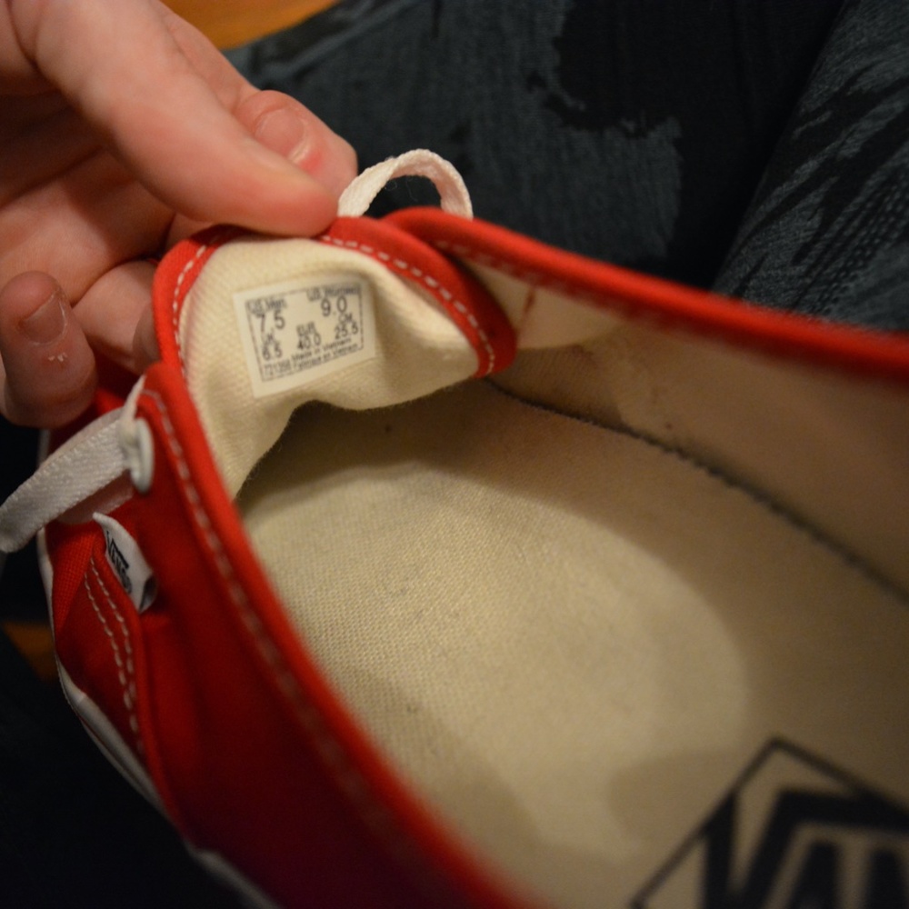 Red 'Authentic' Vans